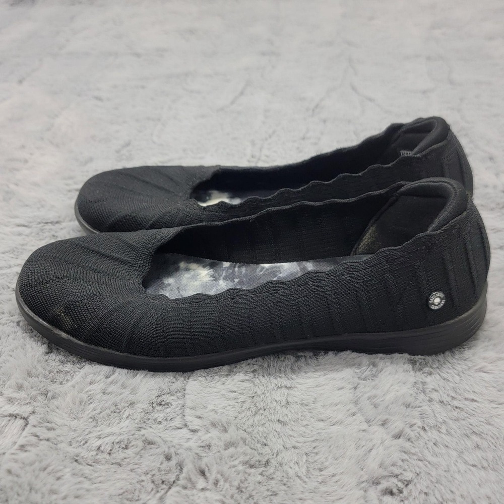Skechers On-The-Go Ballet Flats Womens 8 Black Air Cooled Goga Mat 136272